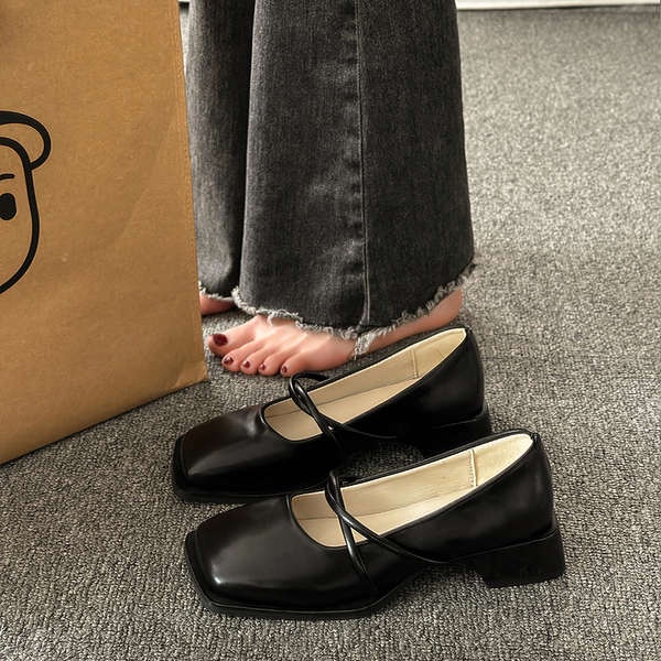 Giày Búp Bê Mũi Vuông Phong Cách lolita 2023