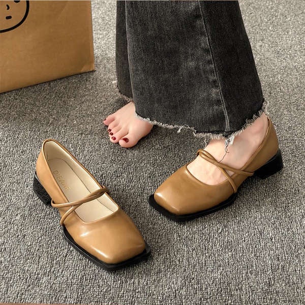 Giày Búp Bê Mũi Vuông Phong Cách lolita 2023