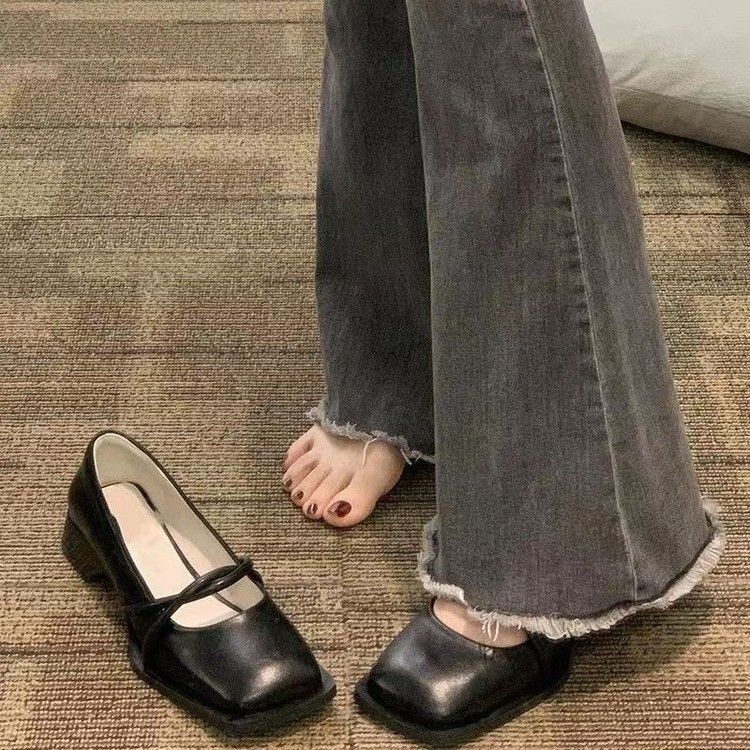 Giày Búp Bê Mũi Vuông Phong Cách lolita 2023