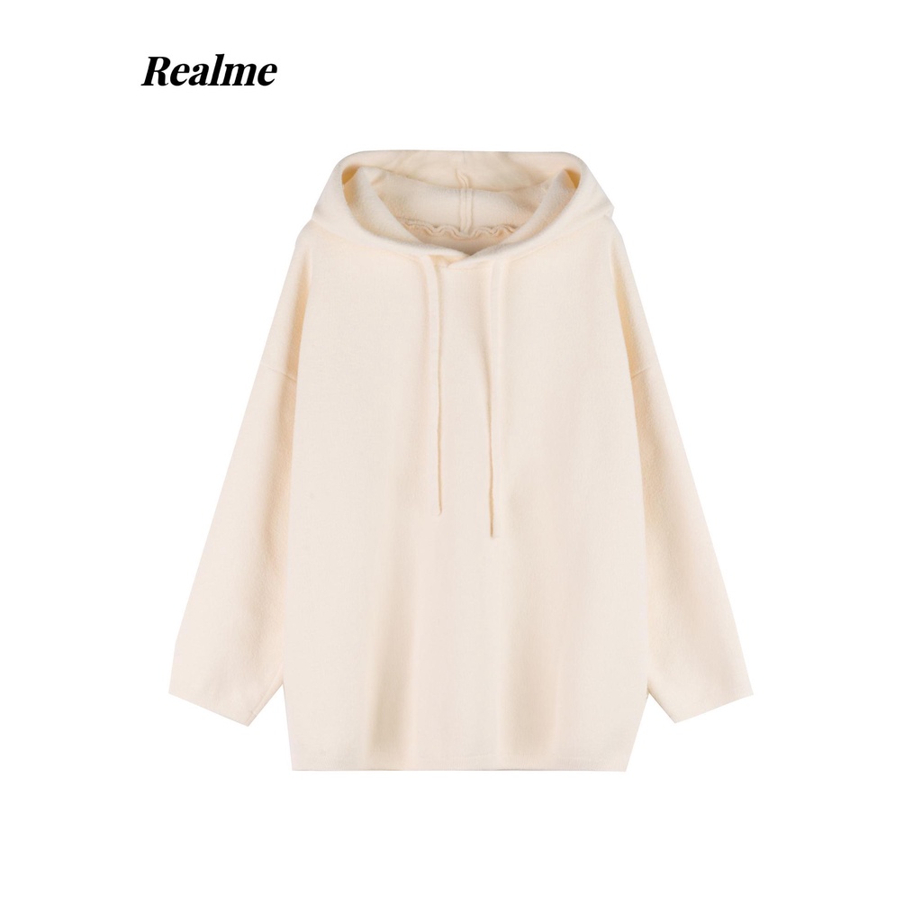 Áo Hoodie Lông Cừu Tay Dài Dáng Rộng Dễ Thương Thời Trang Mùa Thu 2023