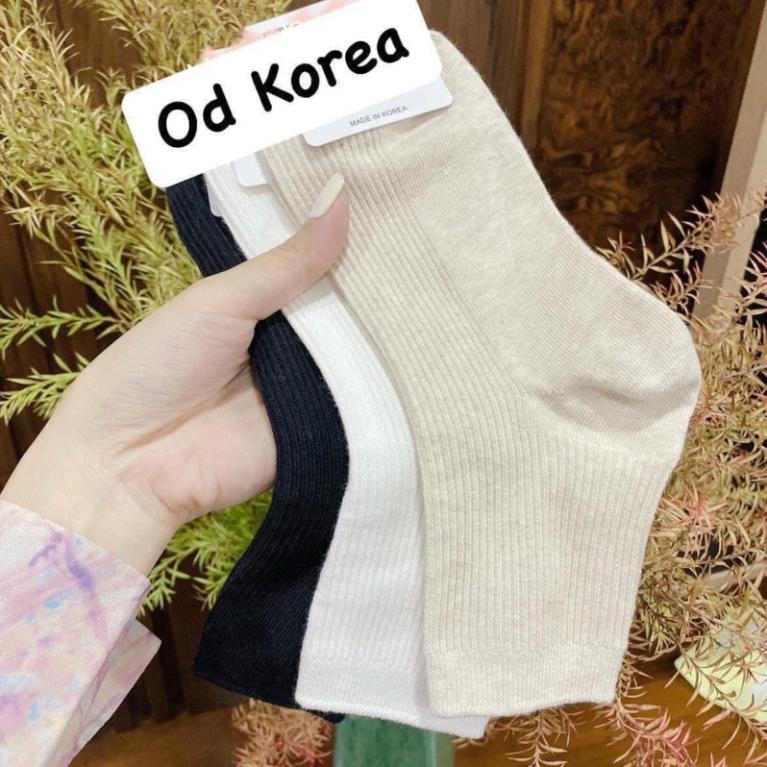 Set 10 đôi tất hàn mix màu đen trắng be hot