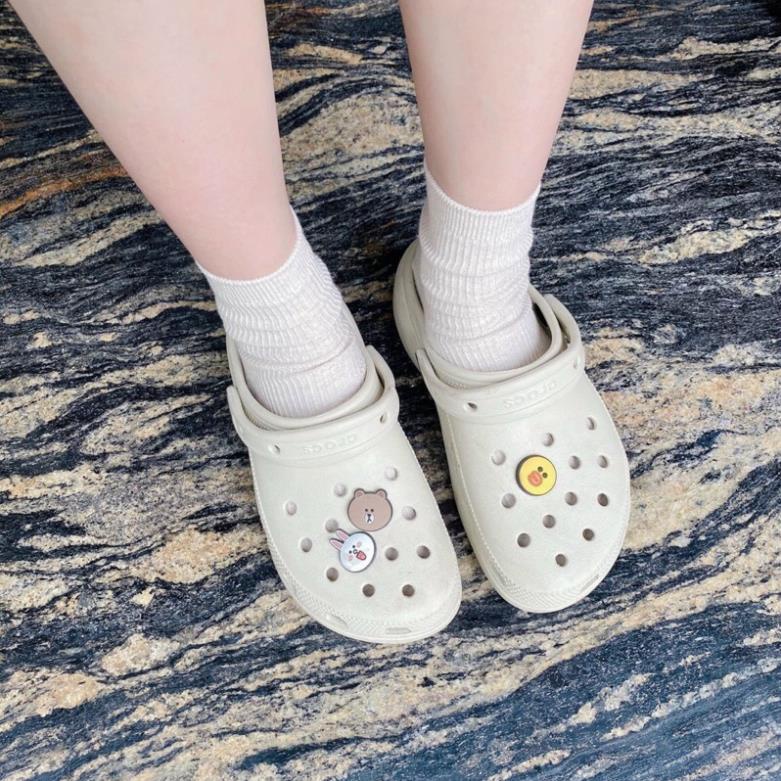 Set 10 đôi tất hàn mix màu đen trắng be hot