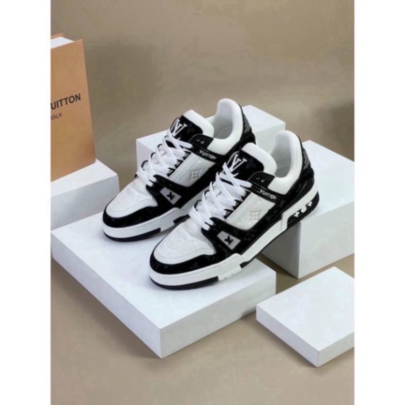 Giày LV Trainer, Louis Vuitton Trainer Black White, Giày LV Louis Vuitton HÀNG CAO CẤP