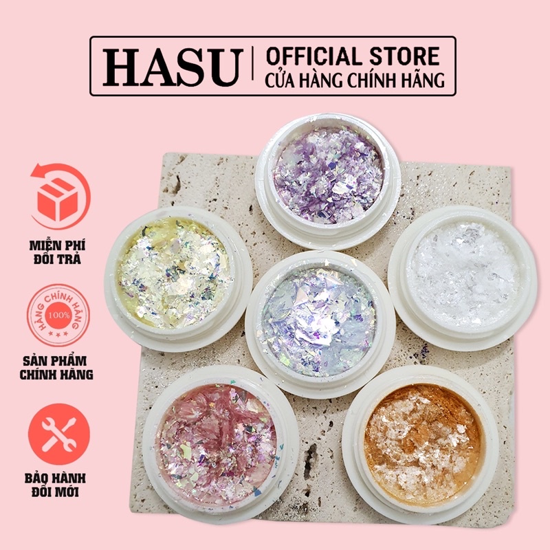 Set nhũ khổng tước 6 màu - chuyên dụng ẩn nail