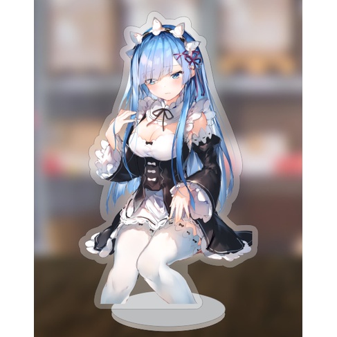 Mô hình standee Ram Rem Re:Zero - Miku dễ thương 5cm/10cm/15cm