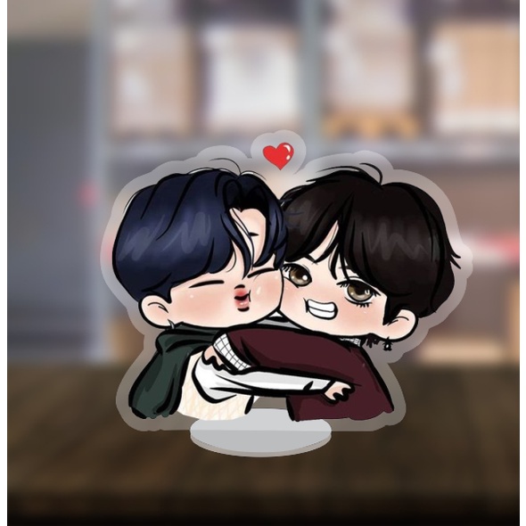 Mô hình standee nhân vật Kpop BTS Tea Kook dễ thương 2cm/5cm/10cm