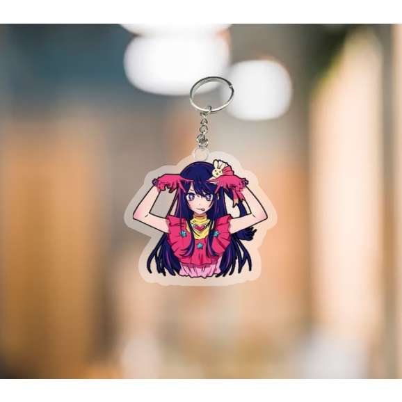 MÓC KHOÁ Oshi no Ko MHoshino Ai Mem Cho Hoshino Aquamarine Kurokawa Akane game tượng mica trong acrylic chibi trong quà