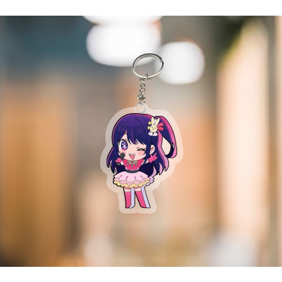 MÓC KHOÁ Oshi no Ko MHoshino Ai Mem Cho Hoshino Aquamarine Kurokawa Akane game tượng mica trong acrylic chibi trong quà