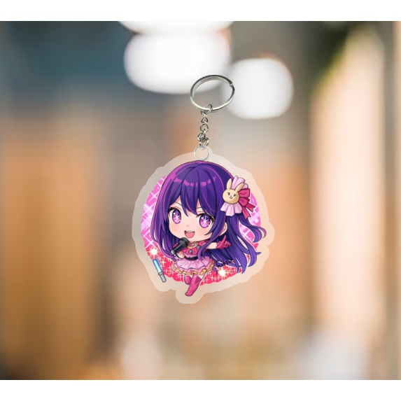 MÓC KHOÁ Oshi no Ko MHoshino Ai Mem Cho Hoshino Aquamarine Kurokawa Akane game tượng mica trong acrylic chibi trong quà