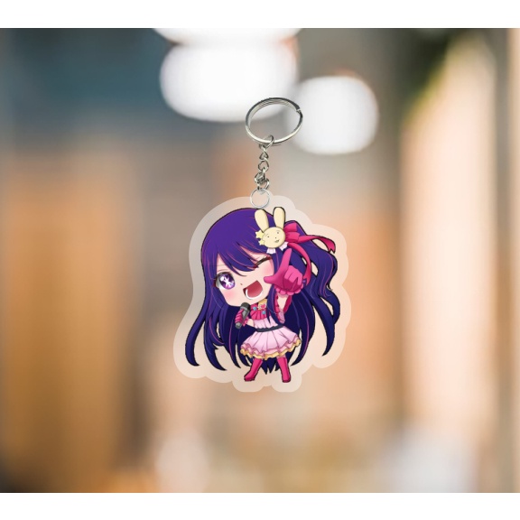 MÓC KHOÁ Oshi no Ko MHoshino Ai Mem Cho Hoshino Aquamarine Kurokawa Akane game tượng mica trong acrylic chibi trong quà