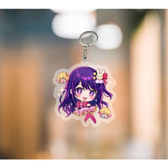 MÓC KHOÁ Oshi no Ko MHoshino Ai Mem Cho Hoshino Aquamarine Kurokawa Akane game tượng mica trong acrylic chibi trong quà