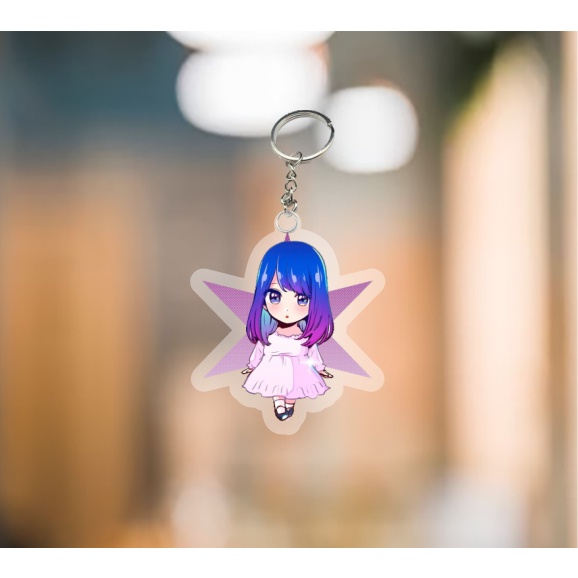 MÓC KHOÁ Oshi no Ko MHoshino Ai Mem Cho Hoshino Aquamarine Kurokawa Akane game tượng mica trong acrylic chibi trong quà