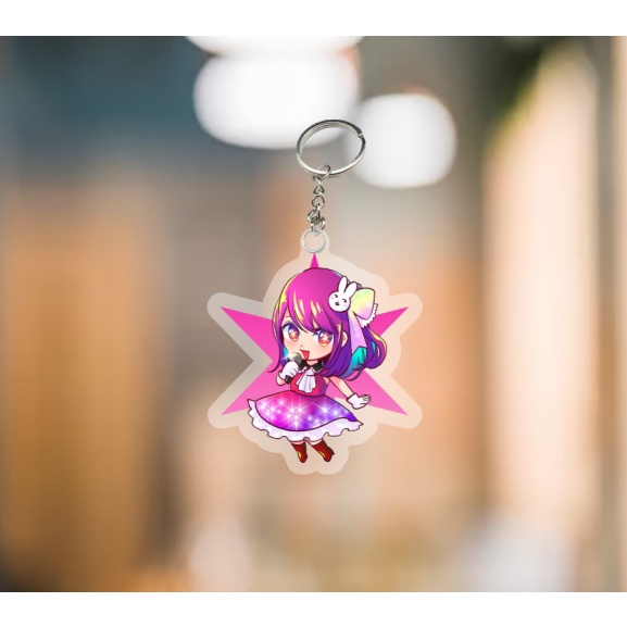 MÓC KHOÁ Oshi no Ko MHoshino Ai Mem Cho Hoshino Aquamarine Kurokawa Akane game tượng mica trong acrylic chibi trong quà