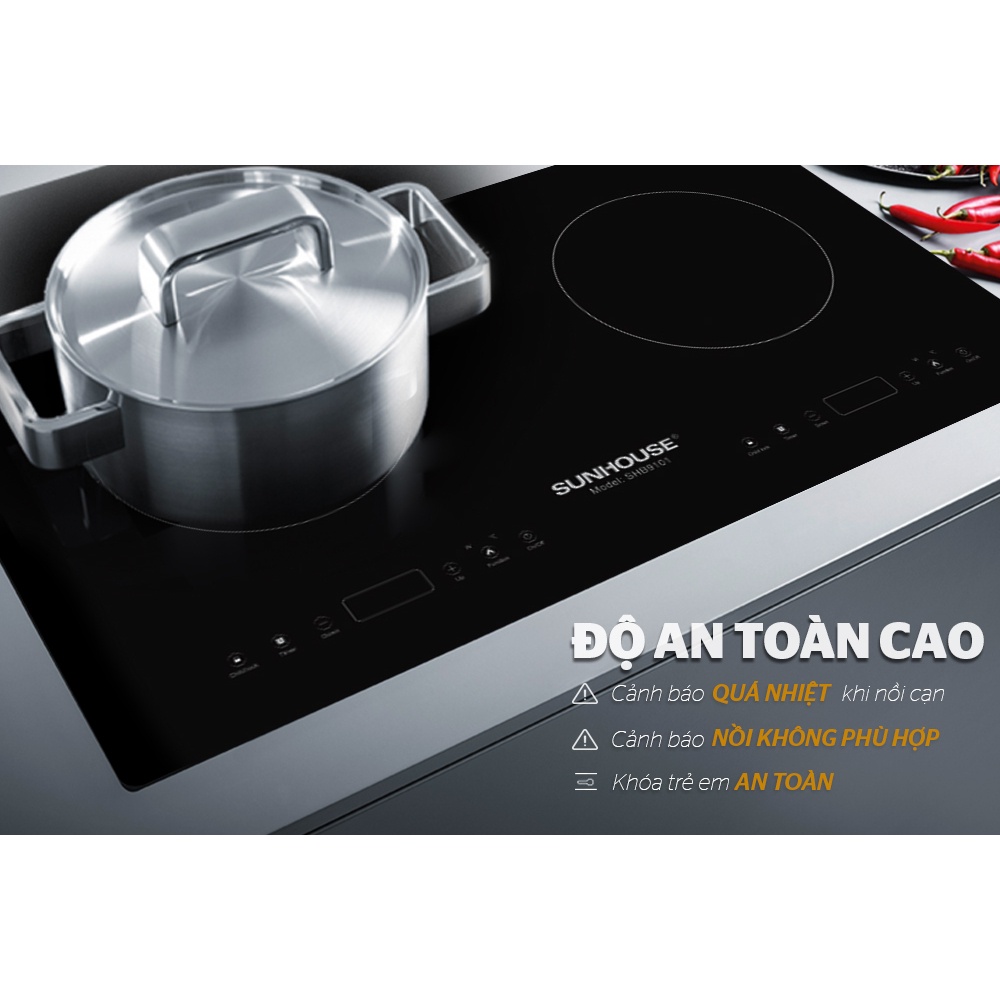 Bếp Từ Đôi SUNHOUSE SHB9101 - Bảo Hành 3 năm tại nhà