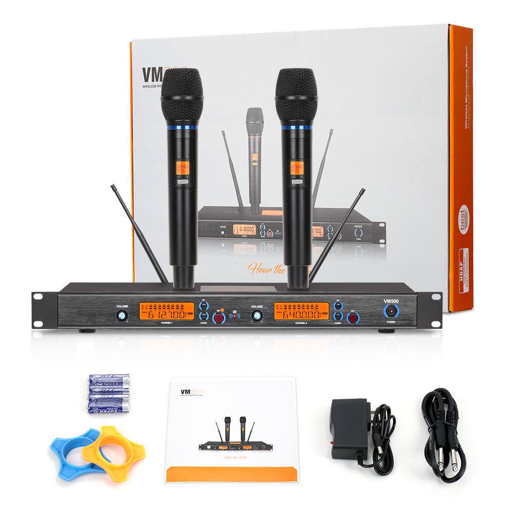 Micro Không Dây  VM500, Tính Năng Cảm Biến Tự Ngắt, Sóng UHF Siêu Cao Bắt Âm Cực Tốt, Đảm Bảo Tiết Kiệm Pin