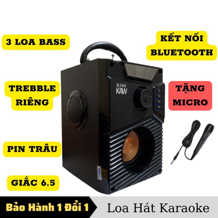 Loa bluetooth KAW K500 Cao Cấp Công Suất Lớn, âm bass hay, Pin khùng - Bảo Hành 2 Năm