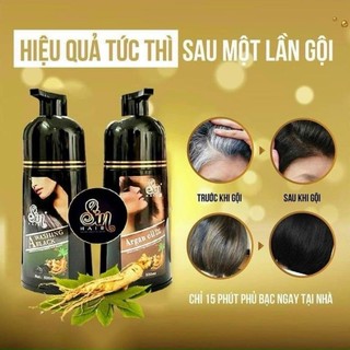 Dầu gội phủ bạc sin hair 500ml - dầu gội thảo dược sin hair dành cho tóc bạc