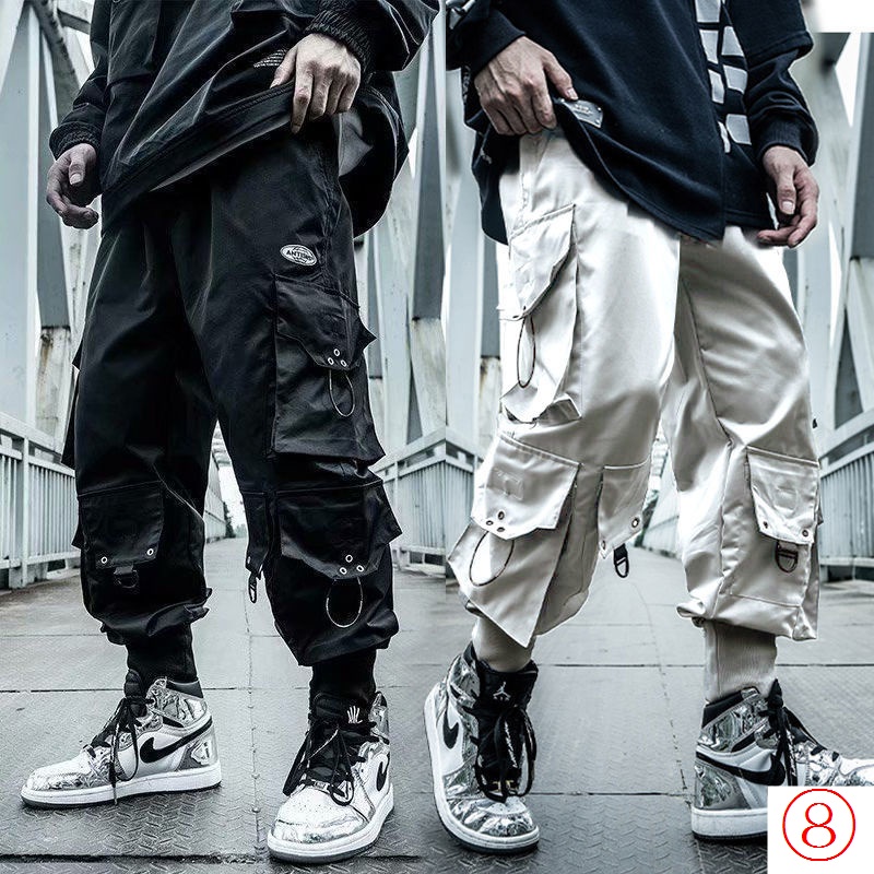 Quần Dài Dáng Rộng Phối Nhiều Túi Phong Cách hip hop Đường Phố Thời Trang Mùa Xuân Hè Cho Nam
