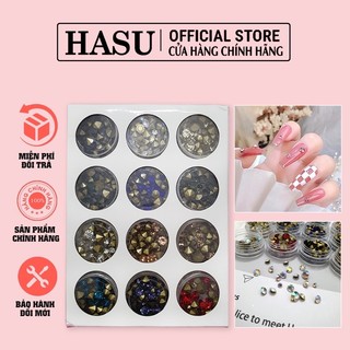 Set đá chân nhọn mix size , mix màu 12 hủ