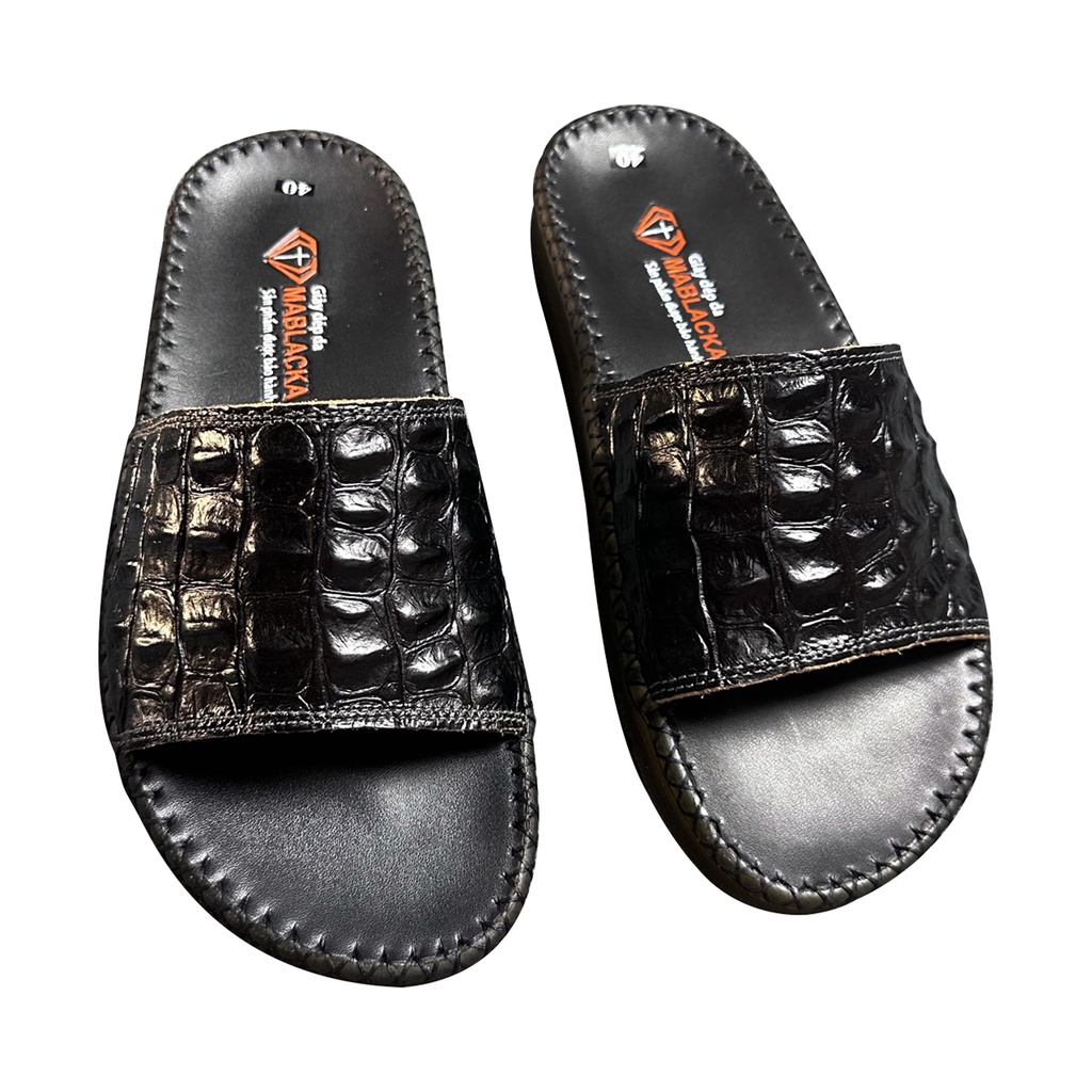 Dép da nam chất liệu da bò đế may thủ công 2.5cm D209