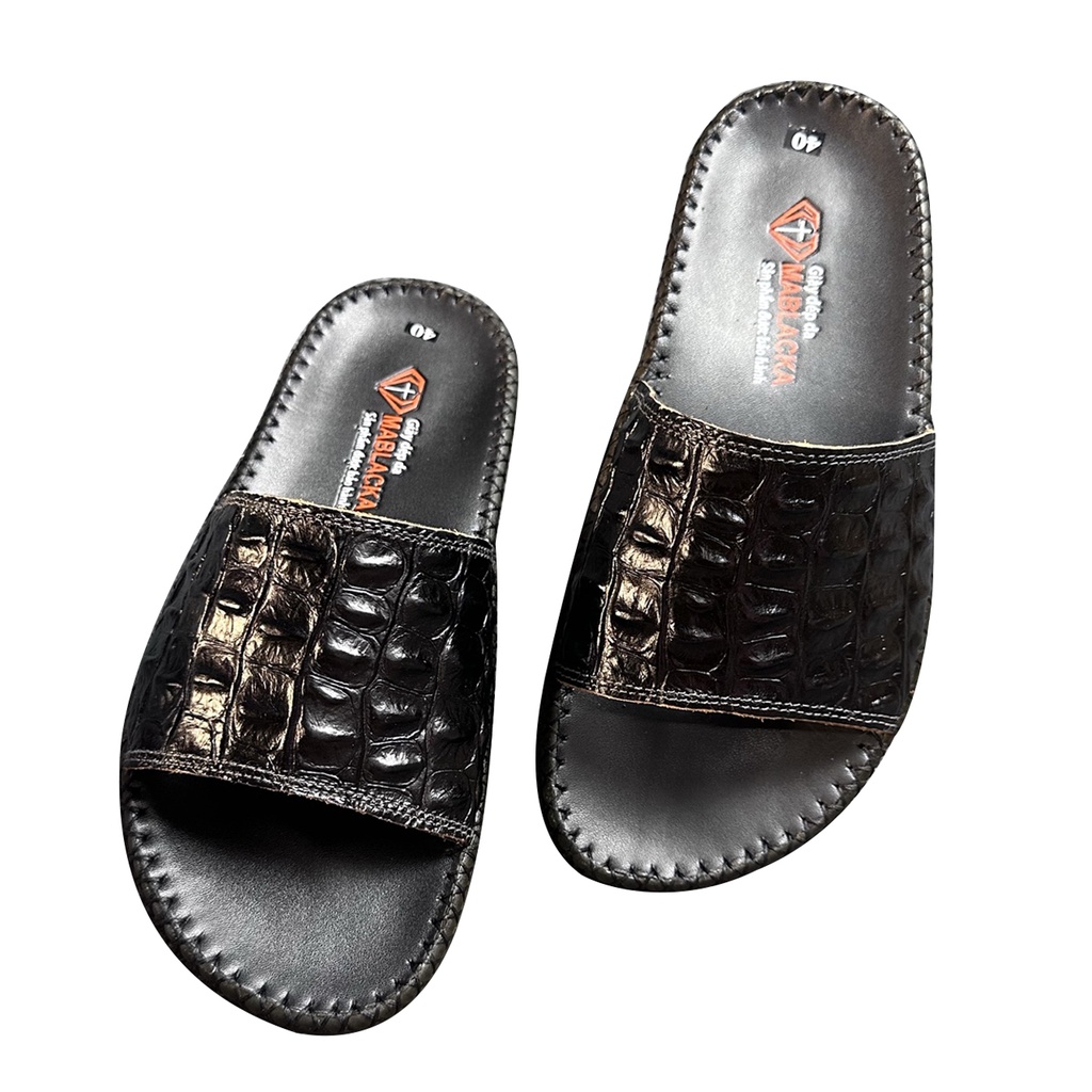 Dép da nam chất liệu da bò đế may thủ công 2.5cm D209