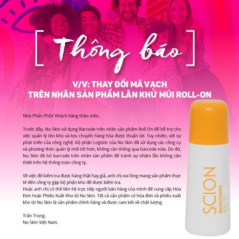 Lăn Khử Mùi Scion -  Lăn Khử Mùi Scion 75ml Ngăn Ngừa Và Giảm Mồ Hôi Làm Sạch Vùng Da Dưới Cánh Tay