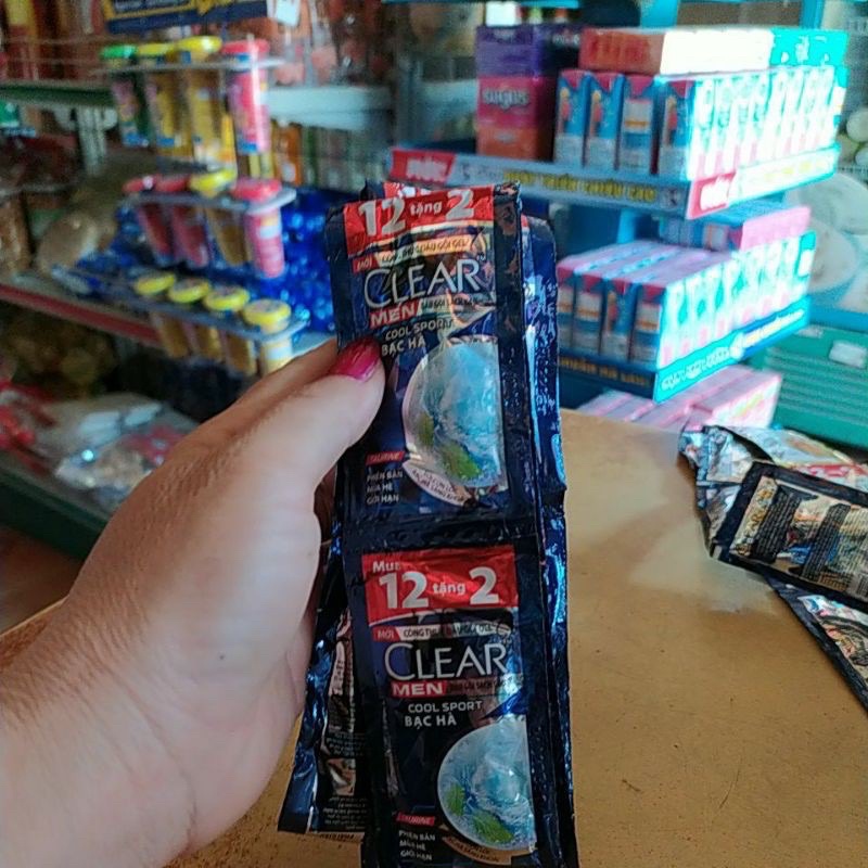 Dây 10 gói dầu gội clear 6gr, clear men ,clear thảo dược , clear táo