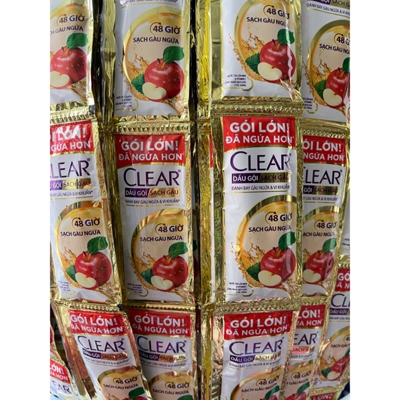 Dây 10 gói dầu gội clear 6gr, clear men ,clear thảo dược , clear táo