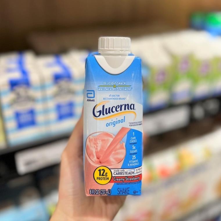 💁🏻‍♀️🥛[HSD 05/2024] Thùng 24 chai Sữa nước cho người tiểu đường Glucerna 237ml của Mỹ Vani và Dâu