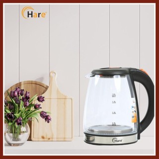 Ấm đun siêu tốc hr-ke1806 hàng chính hãng hare, ấm đun siêu tốc hr-ke1806 thiết kế thuỷ tinh trong suốt huy store