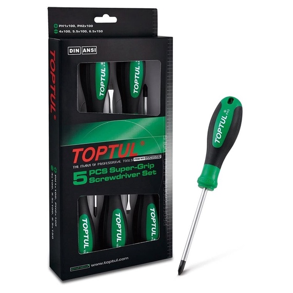 Bộ vít bake và vít dẹt 5pcs Toptul GAAE0507