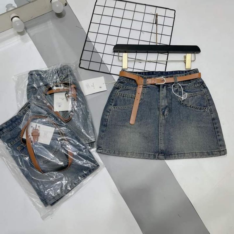 Chân Váy Bò kèm thắt lưng hàng đẹp