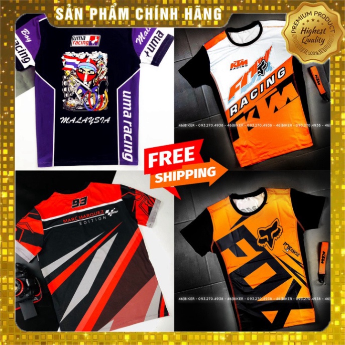 SIÊU RẺ Áo thun Đua Xe Racing 3D Đẳng Cấp Màu Siêu Bền