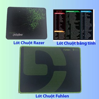 Miếng lót chuột, pad mouse phím tắt văn phòng, bàn di chuột mẫu mới Razer, Fuhlen cực rẻ kích thước đa dạng có may viền.
