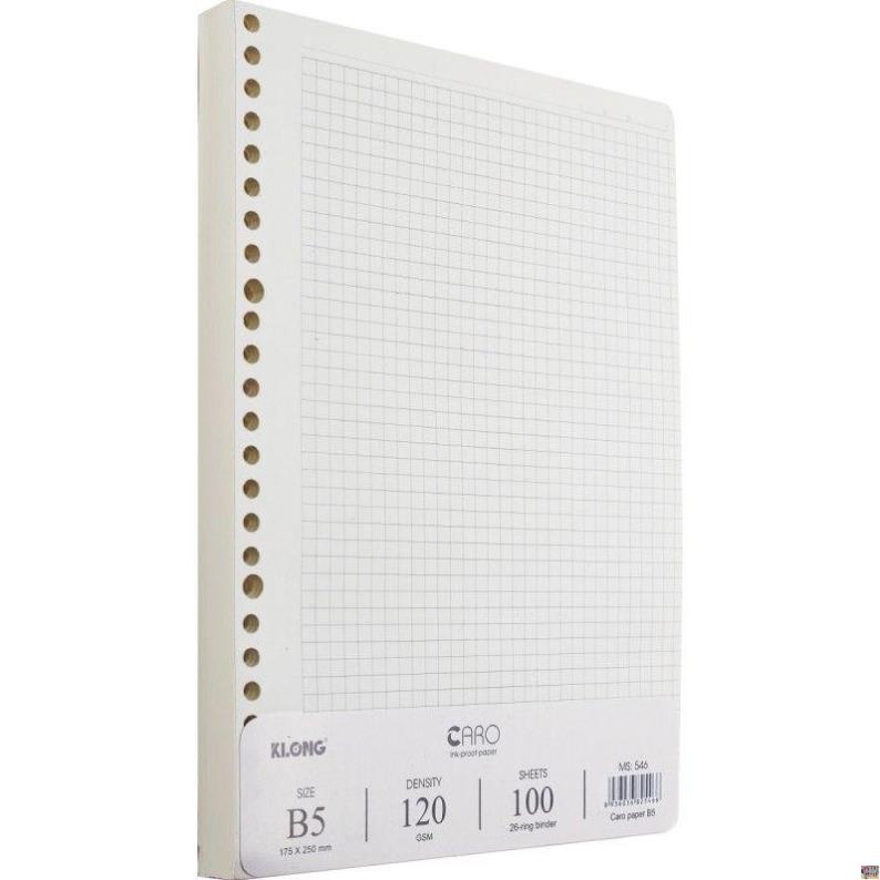 Ruột sổ còng Caro KLONG B5 120/76 - 100 tờ (200 trang); MS: 546 - Klong
