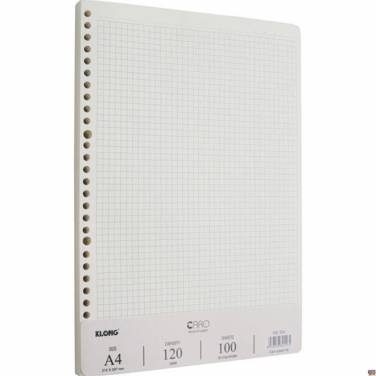 Ruột sổ còng Caro KLONG A4 120/76 - 100 tờ (200 trang); MS: 556 - Klong