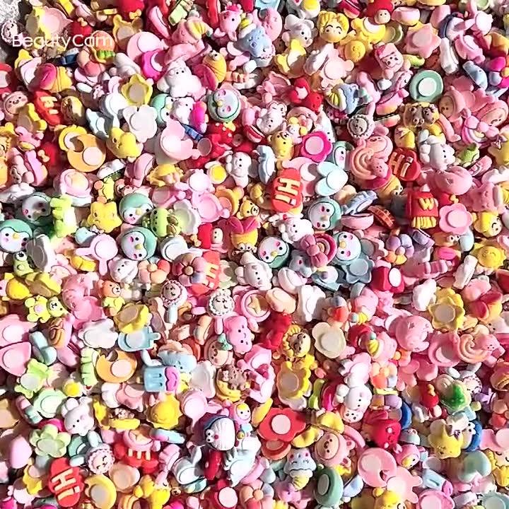 Combo 10/100 cham dẹp trang trí ốp lưng, bình nước - Charm trang trí nhiều mẫu