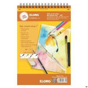 Sổ vẽ đa năng cao cấp KLONG A5+ 40 tờ 150GSM; MS: 770 - Klong