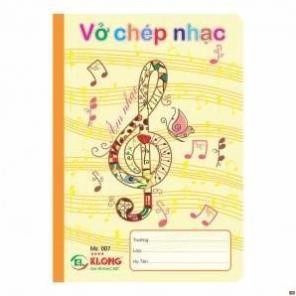 [Combo 5 Quyển] Vở chép nhạc KLONG B5- 36 trang 70/92; MS: 007 - Klong