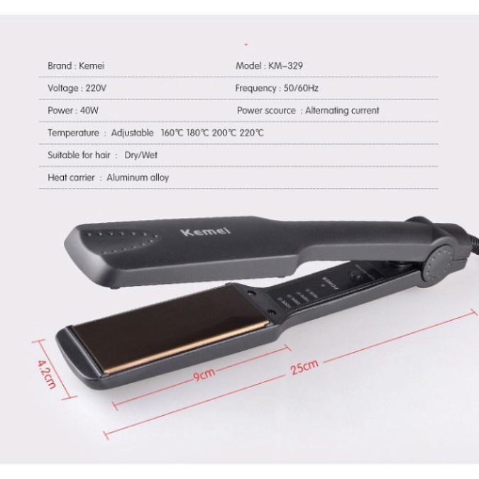 Máy duỗi tóc mini KEMEI chính hãng, Máy uốn tóc làm tạo kiểu ép,là thẳng uốn cụp xoăn lọn đa năng 4 mức nhiệt L1