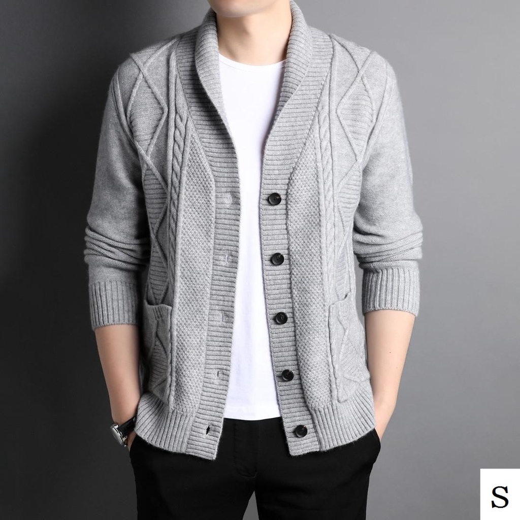 Áo Khoác cardigan Len Dáng Rộng Cổ Bẻ Thời Trang Mùa Thu 2023 Cho Nam