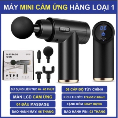 Máy Massage Cầm Tay Mini, Súng Massage Cầm Tay Mini Toàn Thân 6 Cấp Độ Chuyên Sâu Đa Năng