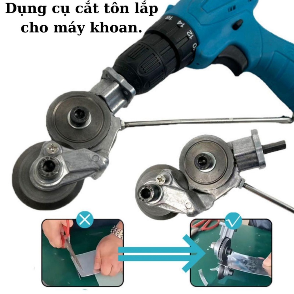Đầu cắt tôn máy khoan, Đầu cắt tôn gắn máy khoan cầm tay tiết kiệm thời gian và công sức ..
