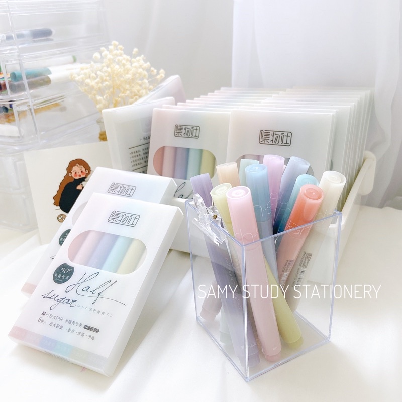 SET BÚT HIGHLIGHT ROMAND SUGAR MÀU SẮC NGỌT NGÀO ĐÁNH DẤU GHI CHÚ BÀI HỌC BULLET JOURNAL