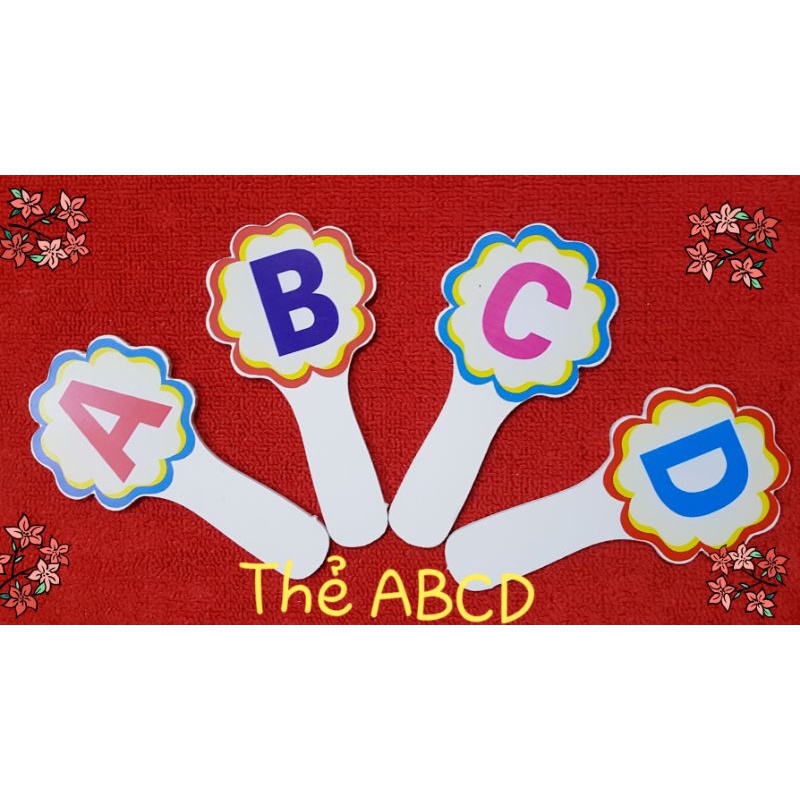 Thẻ Đáp Án ABCD Đ S Mếu Cười có cán siêu bền 2 mặt