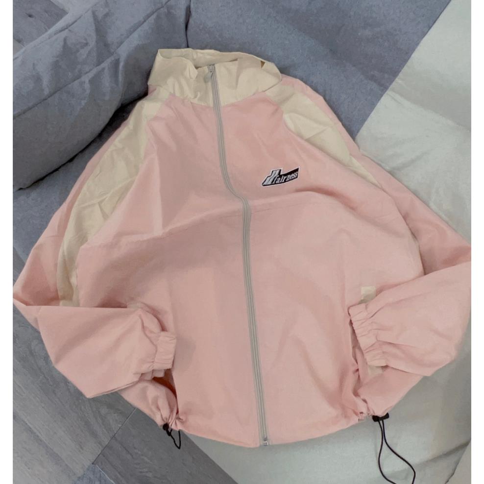 Áo Dù phối thân  Lớp Form Rộng Unisex Nam Nữ Ulzzang Phong Cách Cá Tính Năng Động