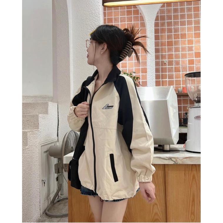 Áo Dù phối thân  Lớp Form Rộng Unisex Nam Nữ Ulzzang Phong Cách Cá Tính Năng Động