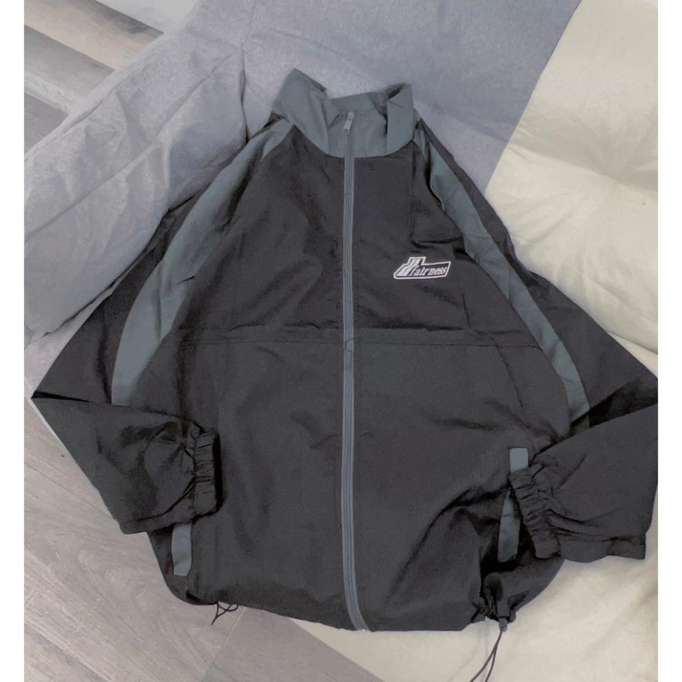 Áo Dù phối thân  Lớp Form Rộng Unisex Nam Nữ Ulzzang Phong Cách Cá Tính Năng Động