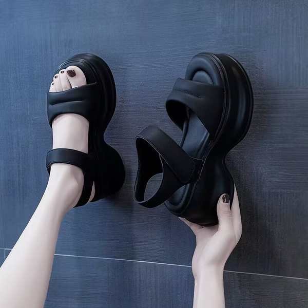 Dép nơ đế cao sandal dép thể thao thường ngày dễ phối thời trang mẫu mới mùa hè tăng chiều cao đế dày