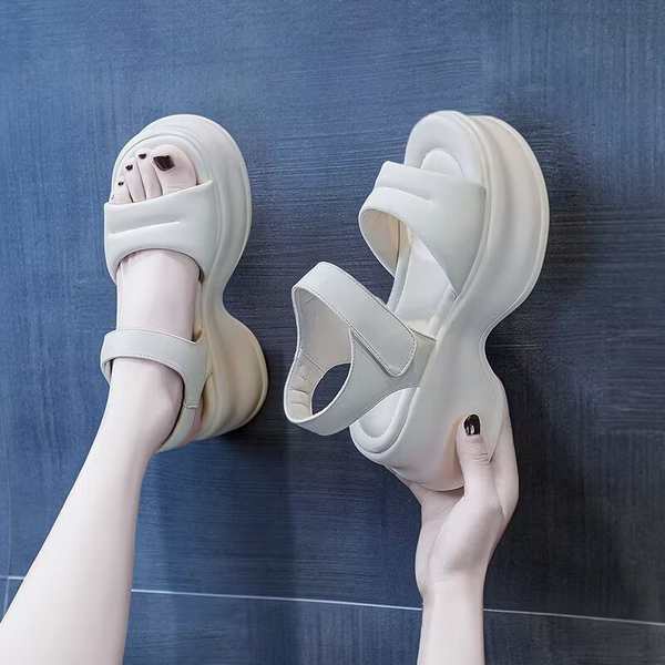 Dép nơ đế cao sandal dép thể thao thường ngày dễ phối thời trang mẫu mới mùa hè tăng chiều cao đế dày